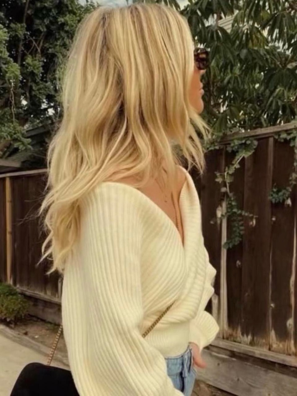 NWT Freemont Ivory Surplice Knit Sweater Small